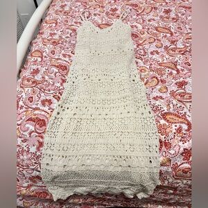 Winners Freshman 1996 Cream Crochet Long Dress